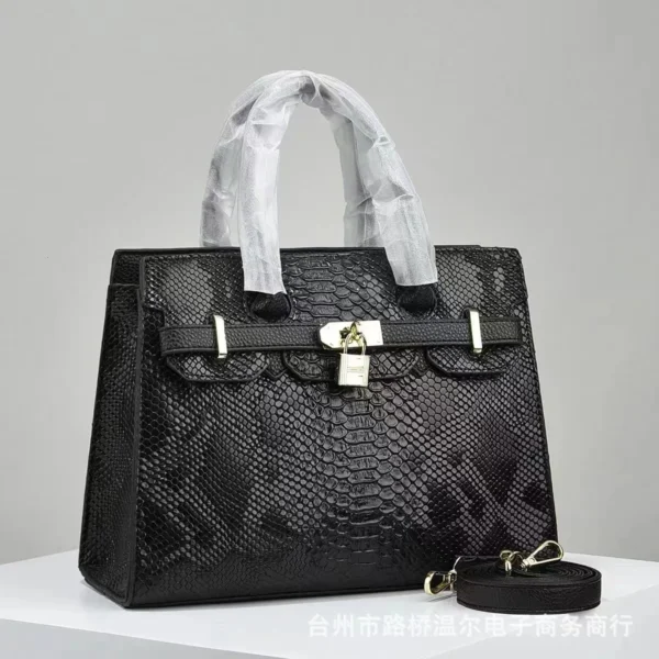 python leather hand bag