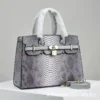 python leather hand bag