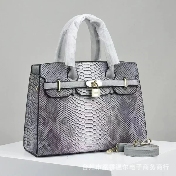 python leather hand bag