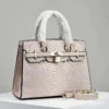 python leather hand bag
