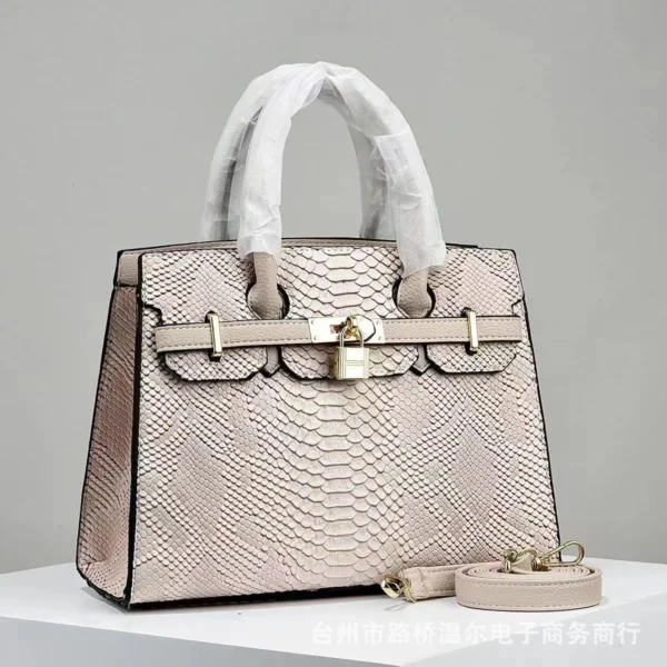 python leather hand bag