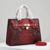 python leather hand bag