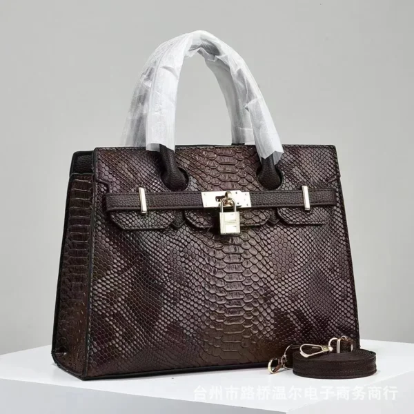 python leather hand bag